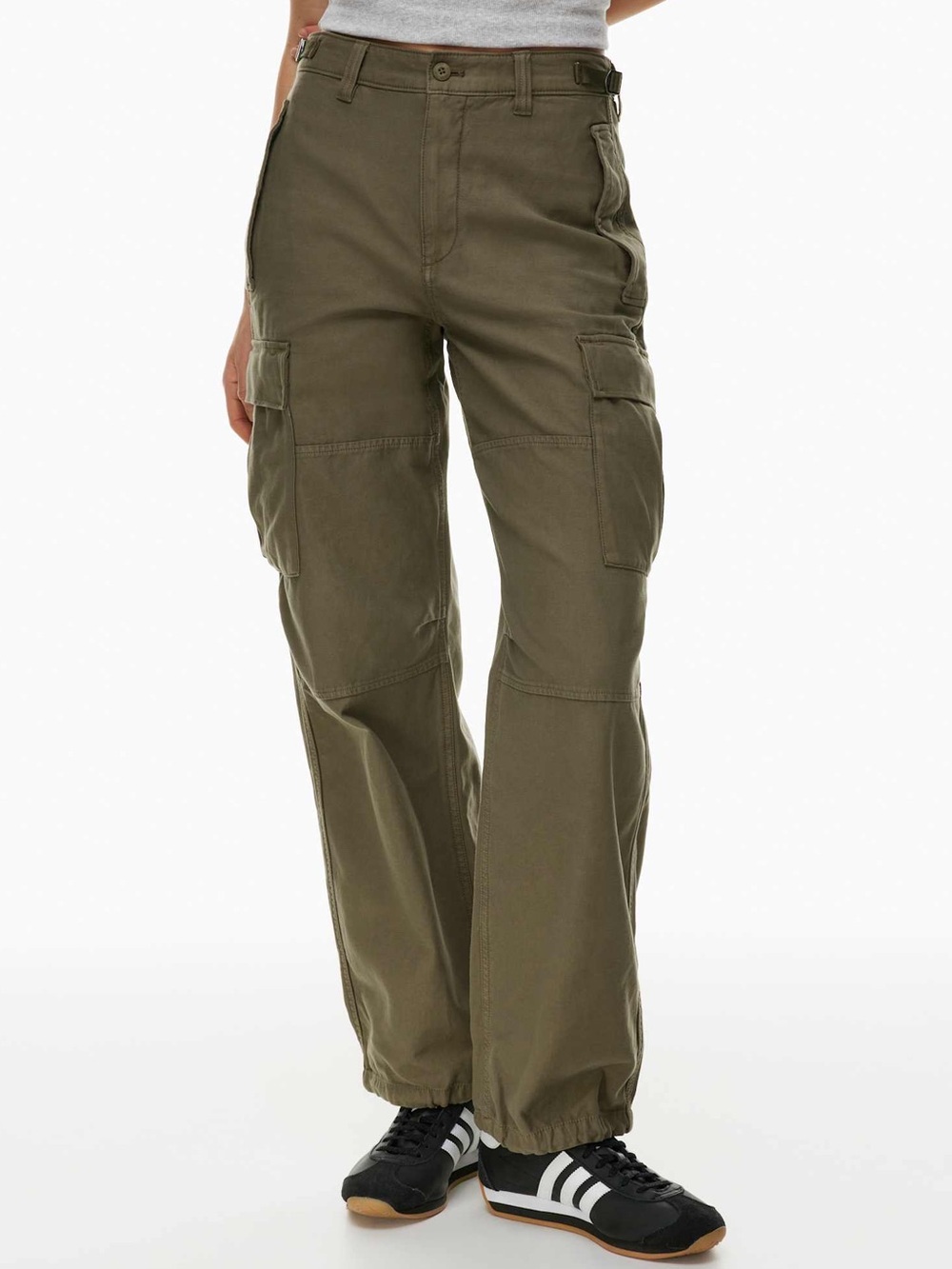 TNA Army Green High Waisted Supply Cargo Pant Size 4